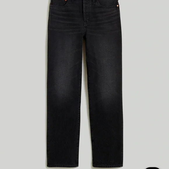 Madewell Low Slung Straight Leg Denim Jeans. Black size 32 - Picture 6 of 7